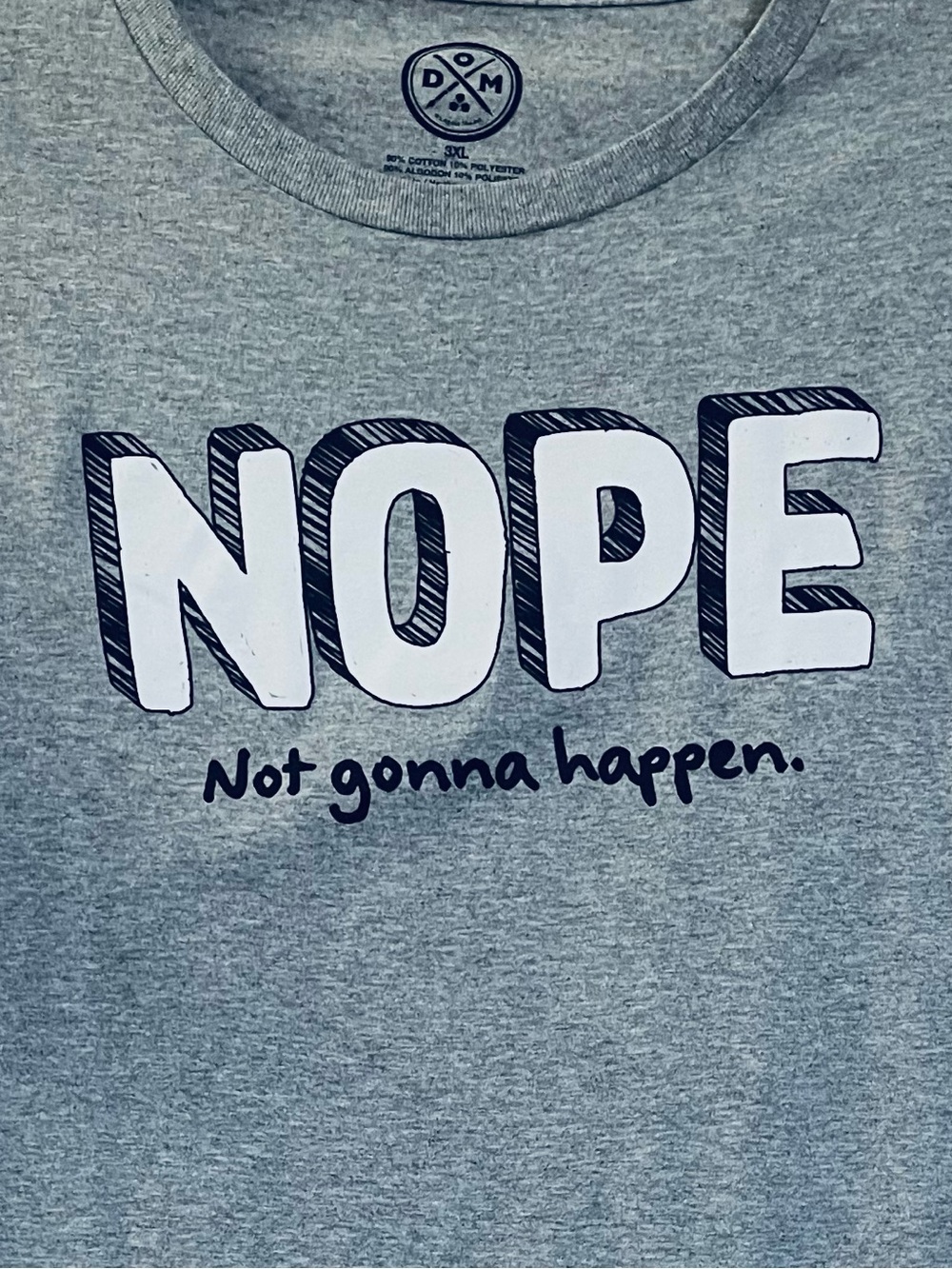 Men's Gray 'NOPE' Graphic Tee - Casual Short Sleeve Shirt